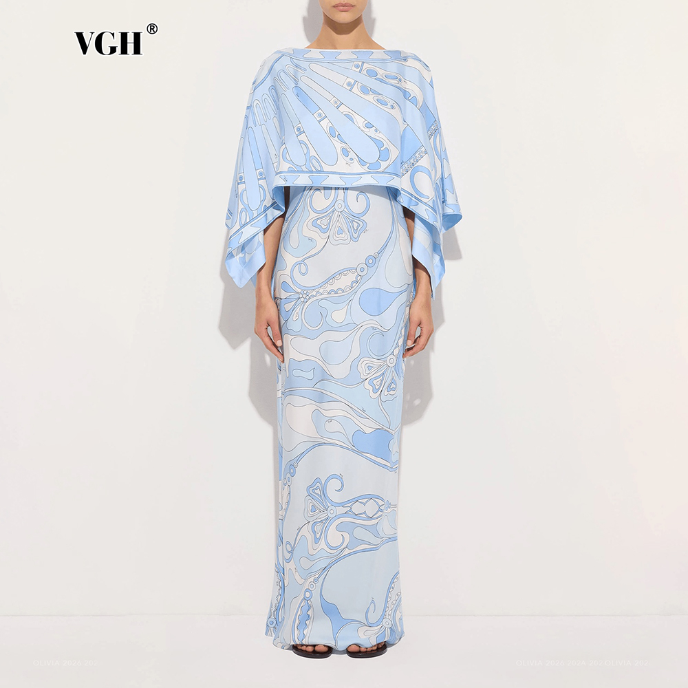 Formal Women'S Wear - VGH Lichtblauwe abstracte print tweedelige set