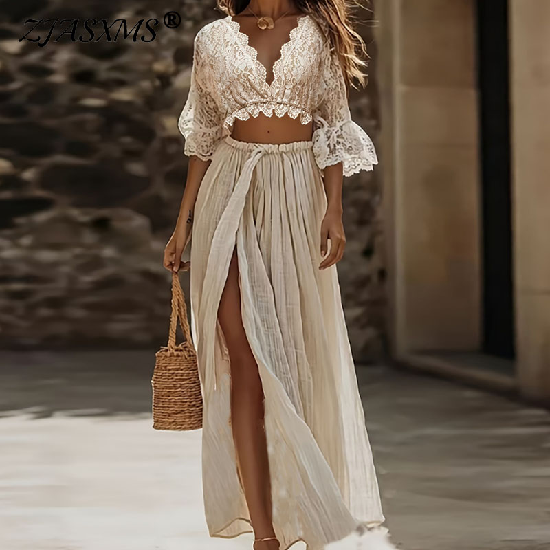 Formal Women'S Wear - Bohemian dameskledingset van twee delen, sexy