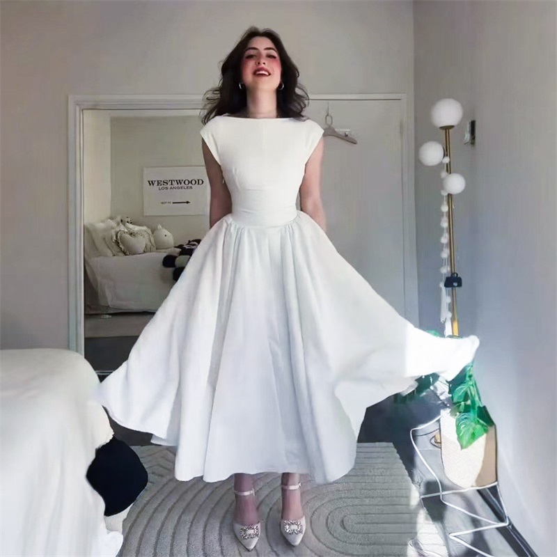 Women Formal Wear With Skirt - Elegante prinses dames galajurk sexy o-schouder