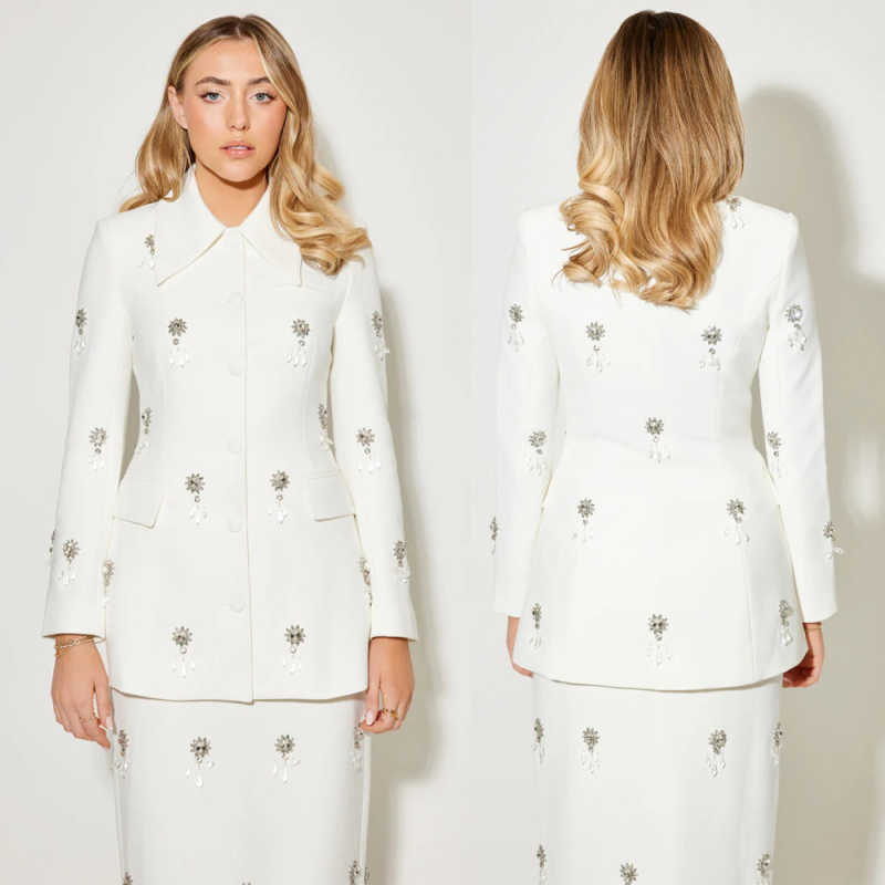 Women Formal Wear With Skirt - Chique damespakken 2-delige blazerrokken met enkele