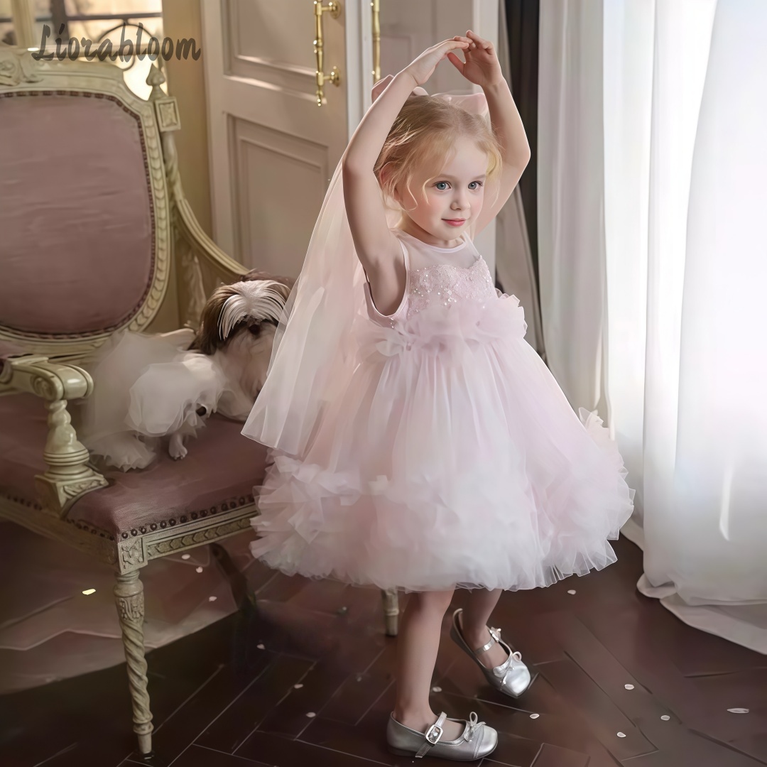 Women Formal Wear With Skirt - Tulejurk voor meisjes, gelaagde rok, bloemenmeisjesjurk,