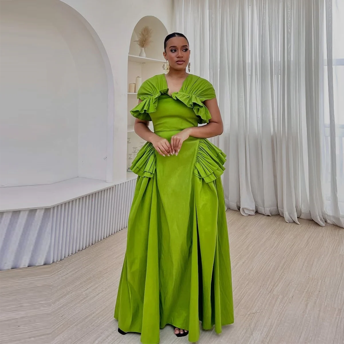 Women'S Formal Wear Plus Size - 2026 Pretty Green plus size satijnen