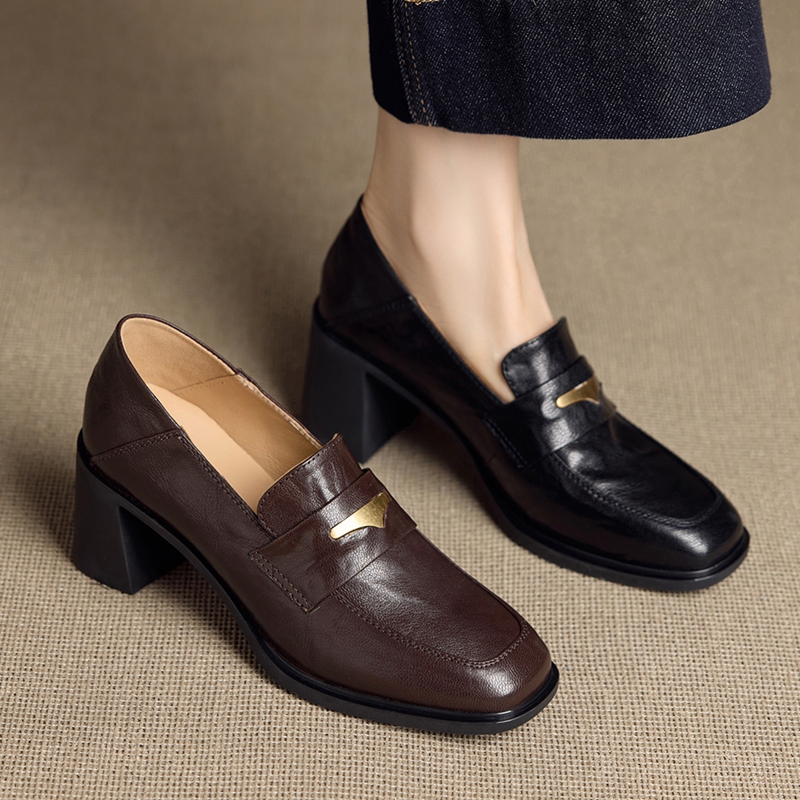 Formal Dress Female - AIYUQI Damesloafers Dikke zolen Retro slip-on