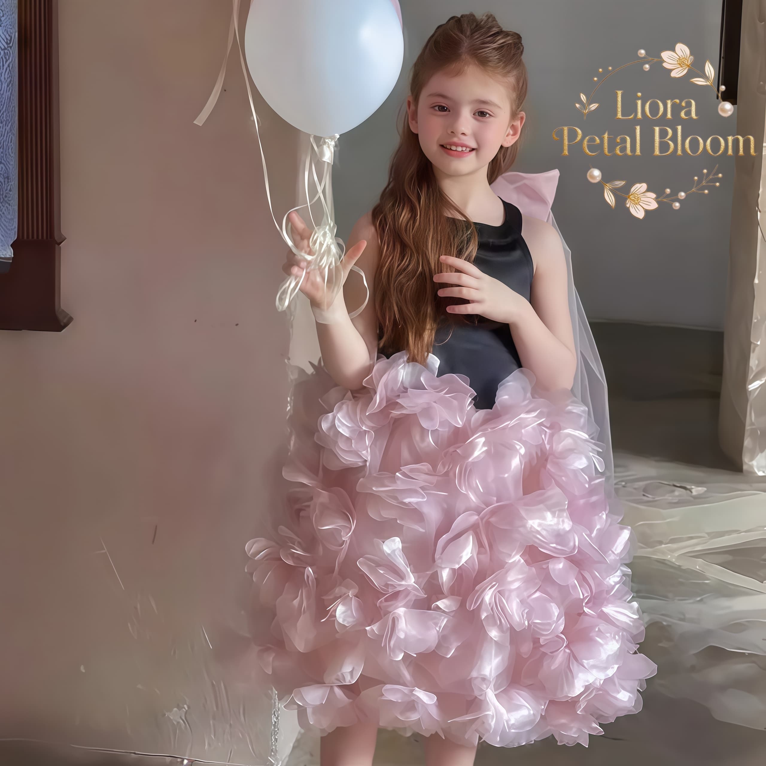 Formal Women'S Wear - Zwarte tulejurk met bloemenprint voor meisjes