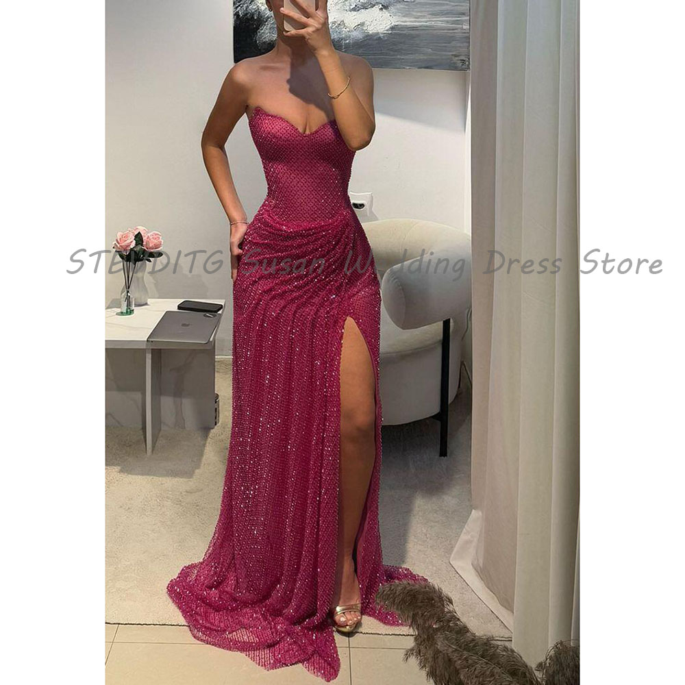 Formal Dress Female - Prachtige avondjurken Dames Vent Strapless Mouwloos